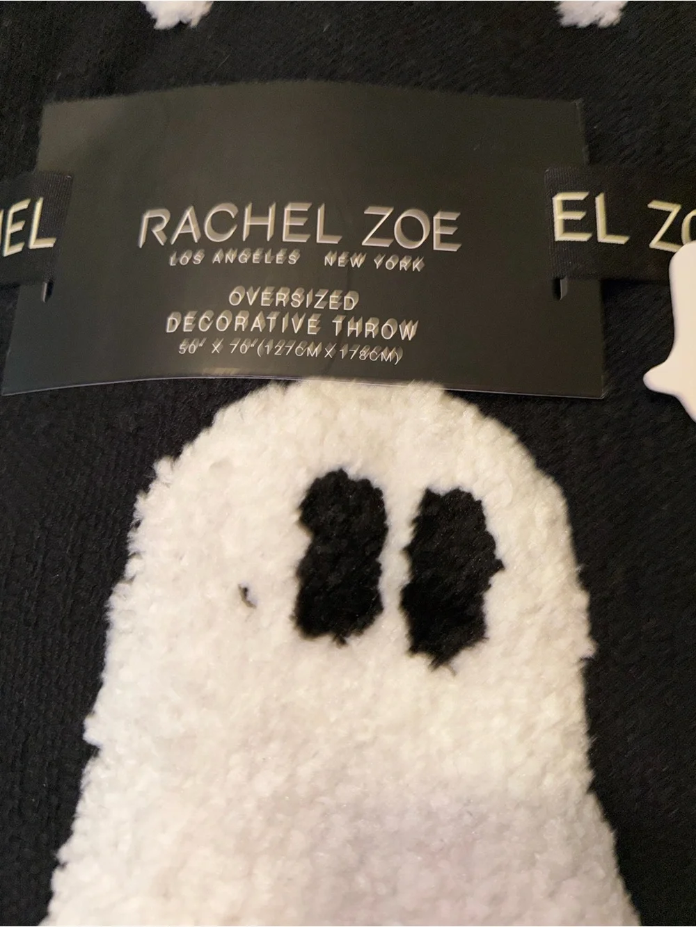 Rachel Zoe Black & White Ghost Decorative Throw